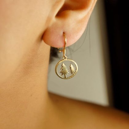 Pine gold earrings
