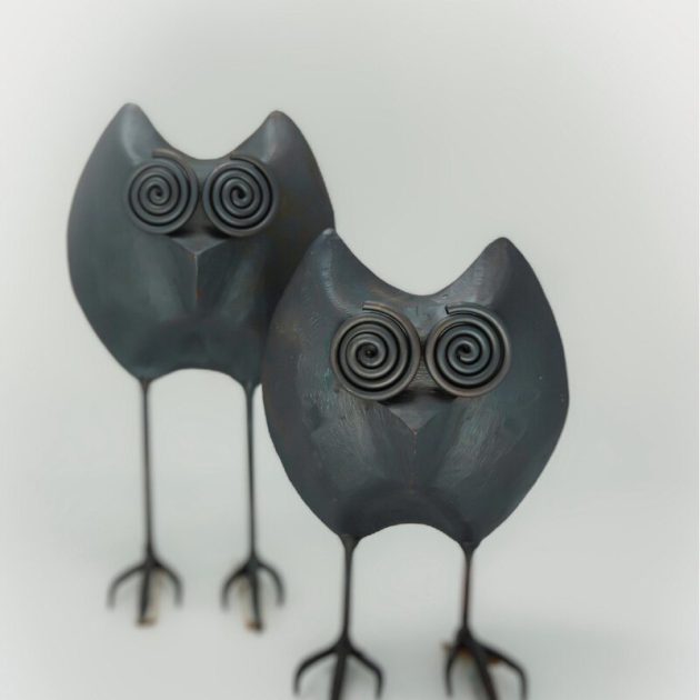 black owl statue